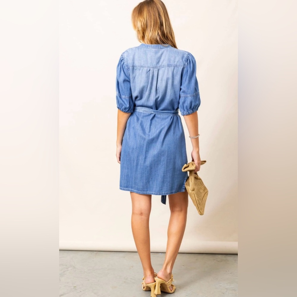 New Evereve Sanctuary Hit The Scenes Shirt Dress In Bluewash Size XL